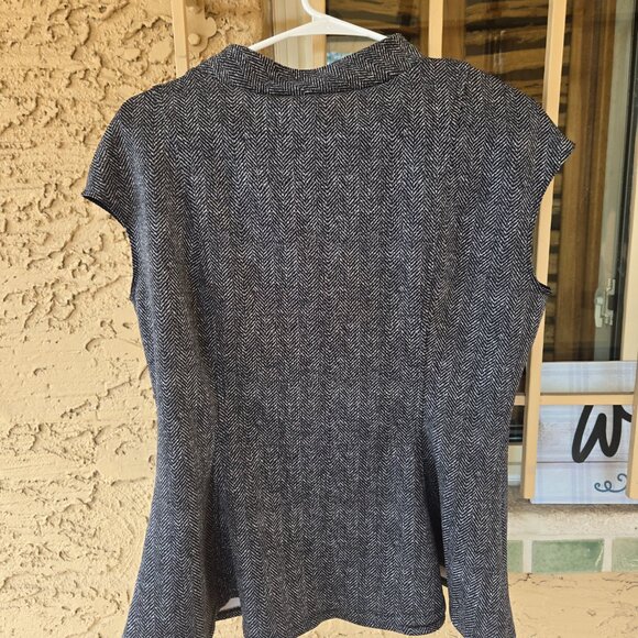 NWOT Peplum Black and white tank top - Picture 3 of 5